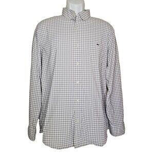 Vineyard Vines Gray Large Classic Tucker Long Sleeve Button Shirt Plaid      T16